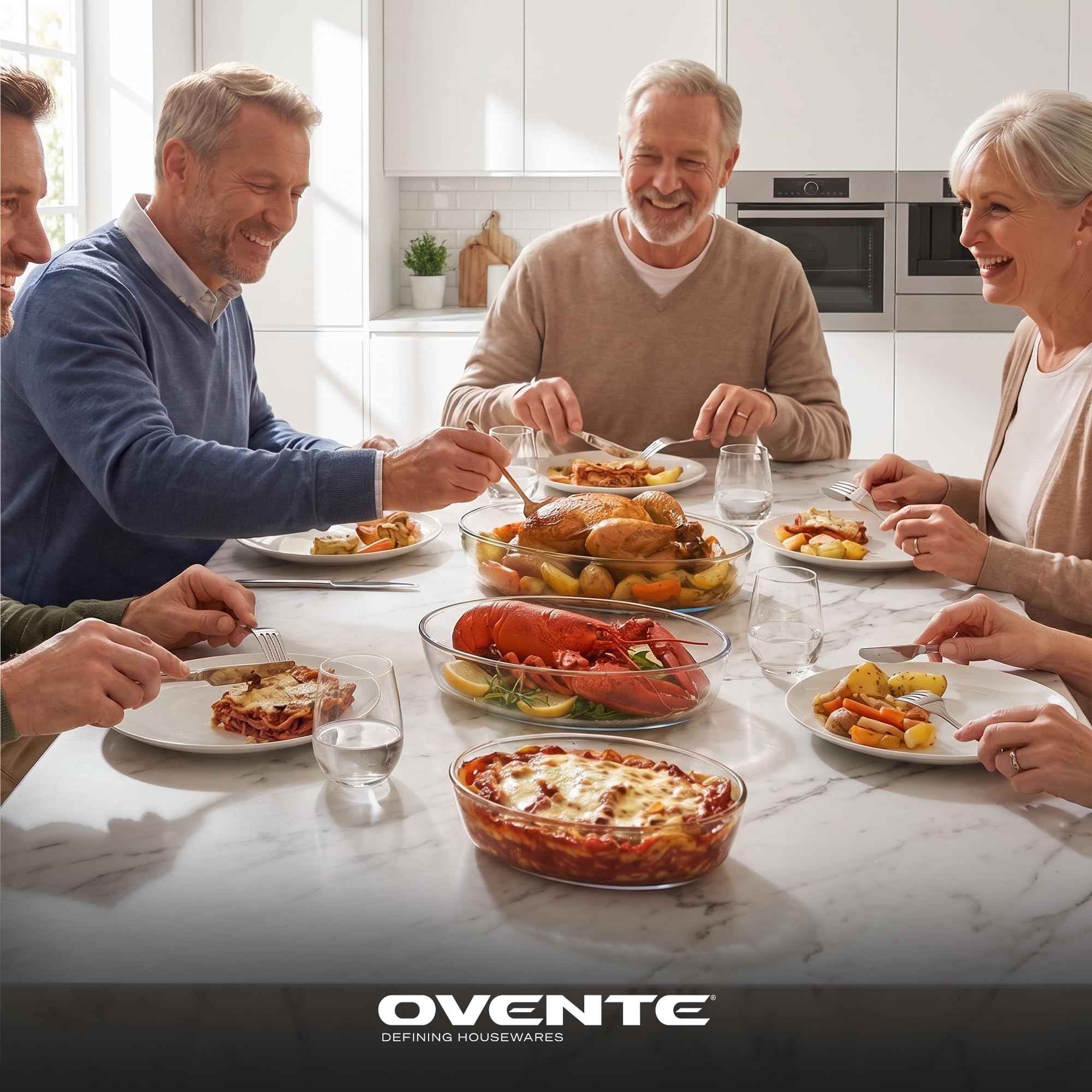OVENTE Glass Baking Dish Set - 3 Piece Bakeware -4 OVENTE Glass Baking Dish Set - 3 Piece Bakeware -4