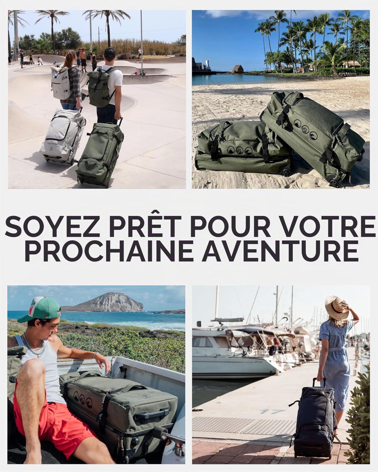 Sac de Voyage à roulettes Split Roller Kane XXL Valise Bagage Robuste avec 2 Roues 80 cm Duffle Sac de Sport Chariot et Sac à roulettes 140L