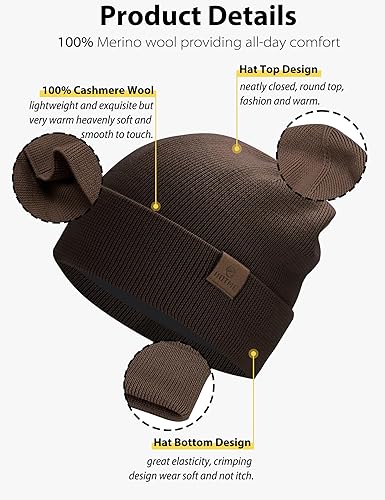 Miniatura 3 de LiuSuper Gorro XXL de gran tamaño para cabezas grandes, sombrero 100% lana, gorro de invierno cálido con forro polar extragrande para hombres y