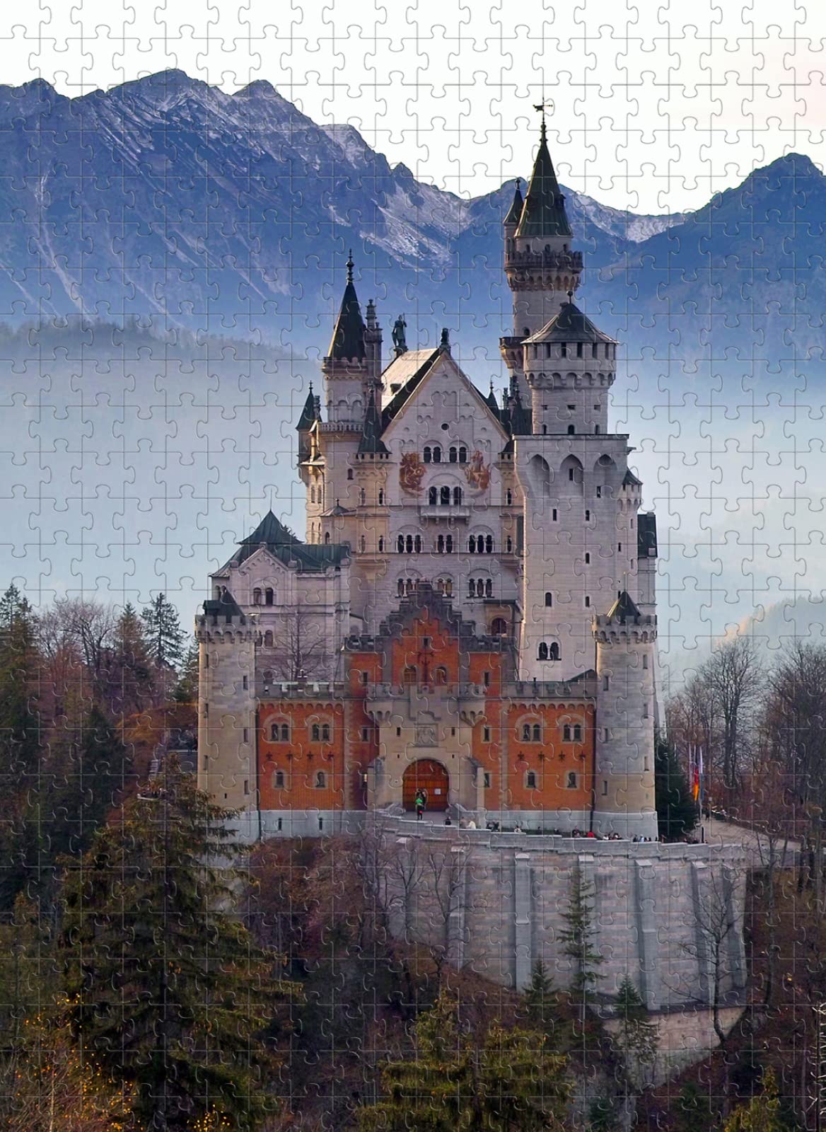 Drewniane puzzle z 4000 częściami zamka łabędzia puzzle