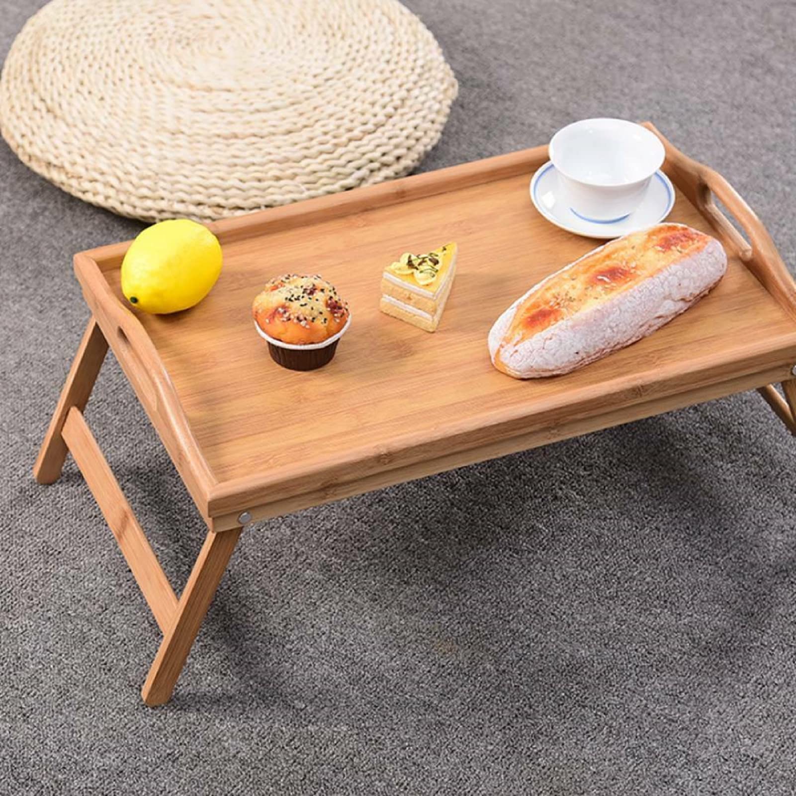 Trintion FrüHstüCkstablett FrüHstüCkstisch Mit Tischbeine Klappbar Tablett Bett Auch Als Lapdesk Notebook Betttablett 50 X 30 X 24 cm