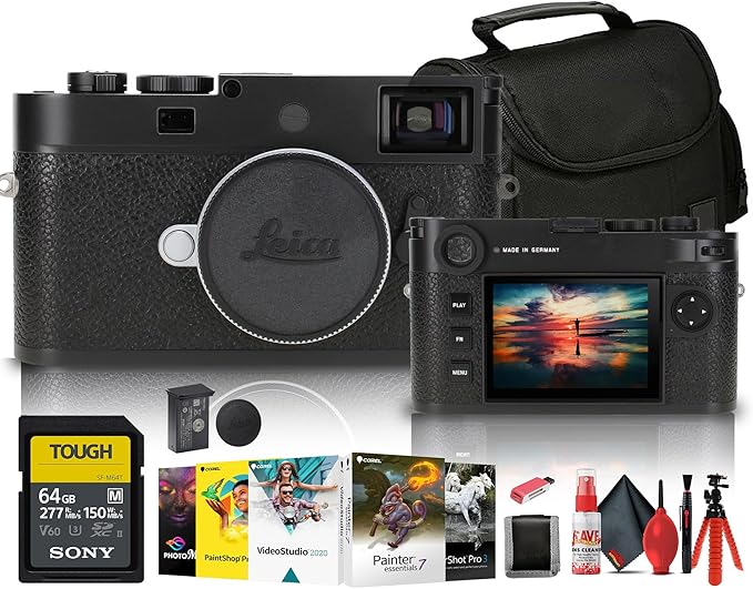 Leica M11-P Rangefinder Camera (Black) (202-11) + 64GB Card + Bag + Card Reader + Photo Software + Flex Tripod + Memory Wallet + Cleaning Kit