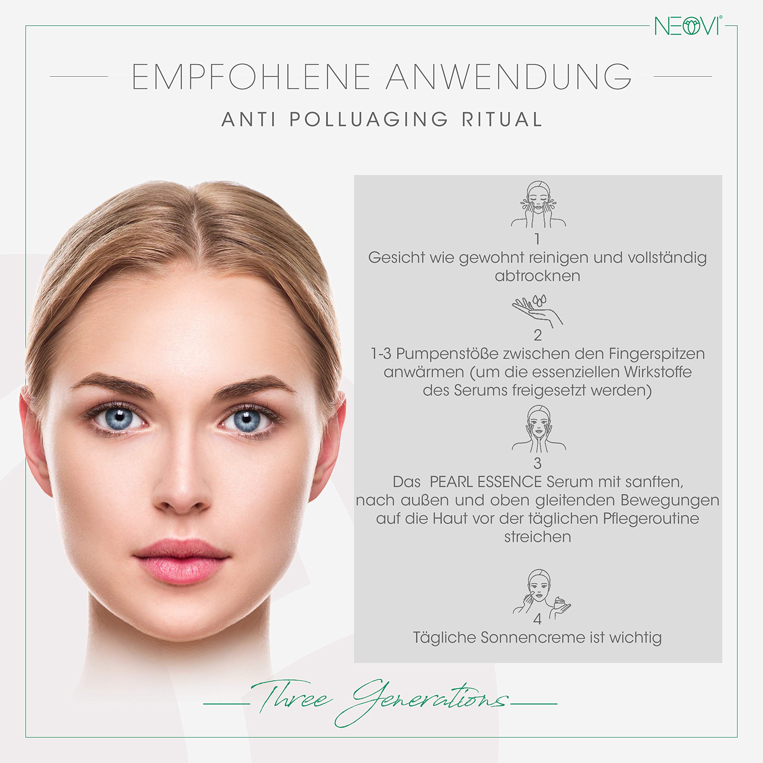 PEARL ESSENCE 50 ml | HYALURON Serum | ALOE VERA | ANTI AGING, ANTI FALTEN & LIFTING Gesichtspflege| Vitamin A B C D E + Mineral Feuchtigkeitscreme+ Hyaluronsäure |Dermatest SEHR GUT
