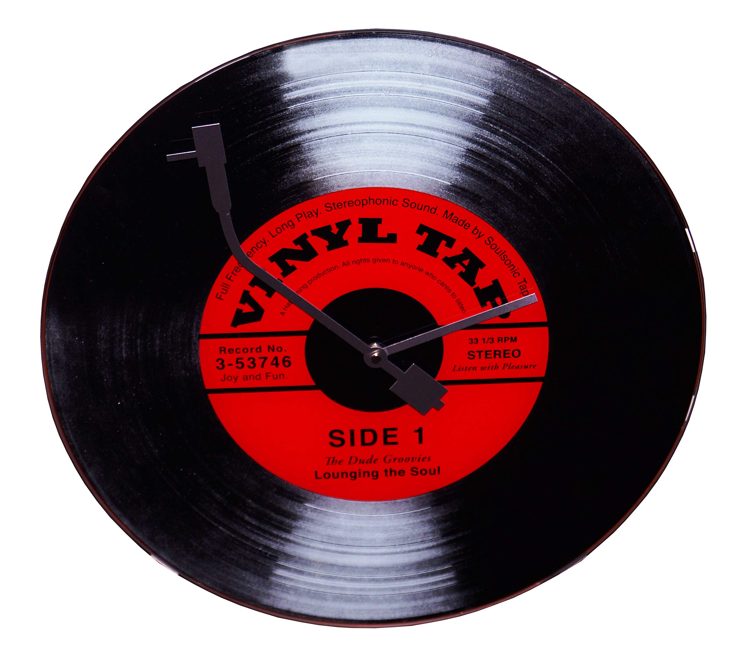 NeXtime wall clock "VINYL TAP", record design, made of glass, ø 43 cm