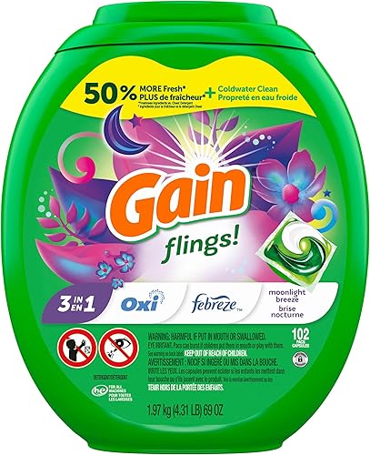 Miniatura 36 de Gain Flings! Paquete de detergente líquido para ropa, Moonlight Breeze, 42