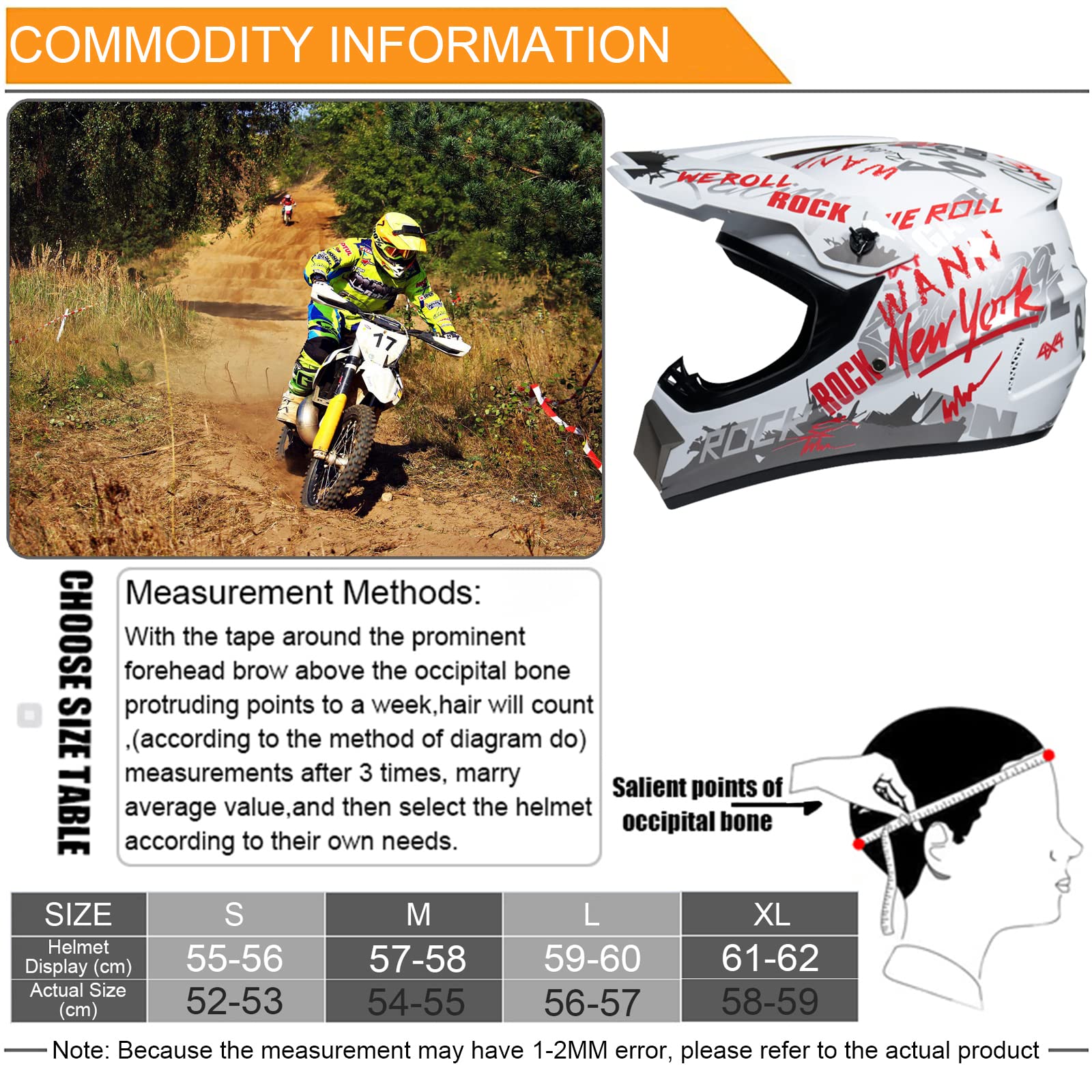 Casco Motocross Integrale Con Stampa Floreale - Kit Completo Con Occhiali E Guanti