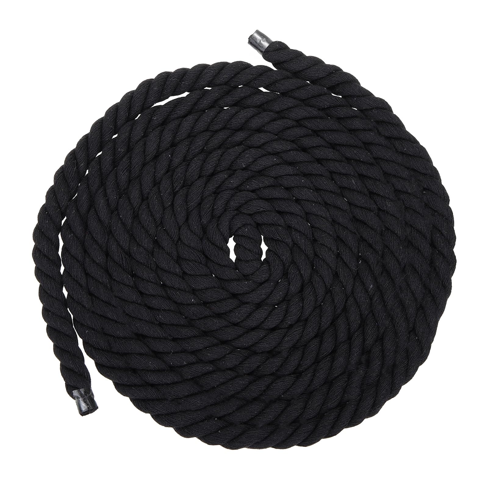 sourcing map 12mm x 11.5 Feet Black Cotton Rope, 3 Strand Clothes Line Outdoors Twisted Braided Thick Macrame Cord for DIY Wall Hanging Plant Hanger Knotting Clothesline — image 1