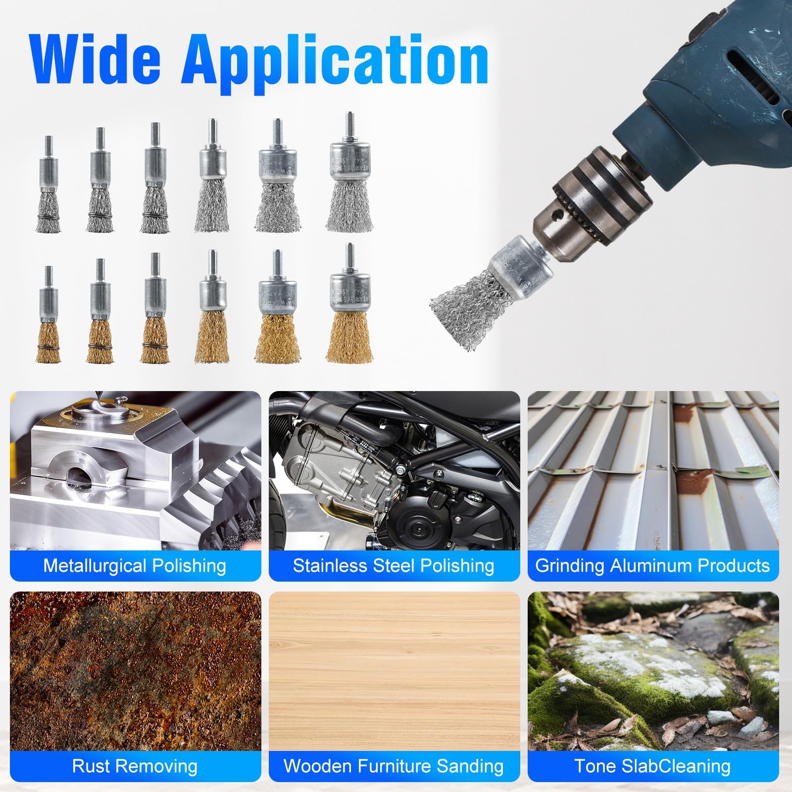 Rocaris Wire End Brush Set - Rust Removal -6 Rocaris Wire End Brush Set - Rust Removal -6