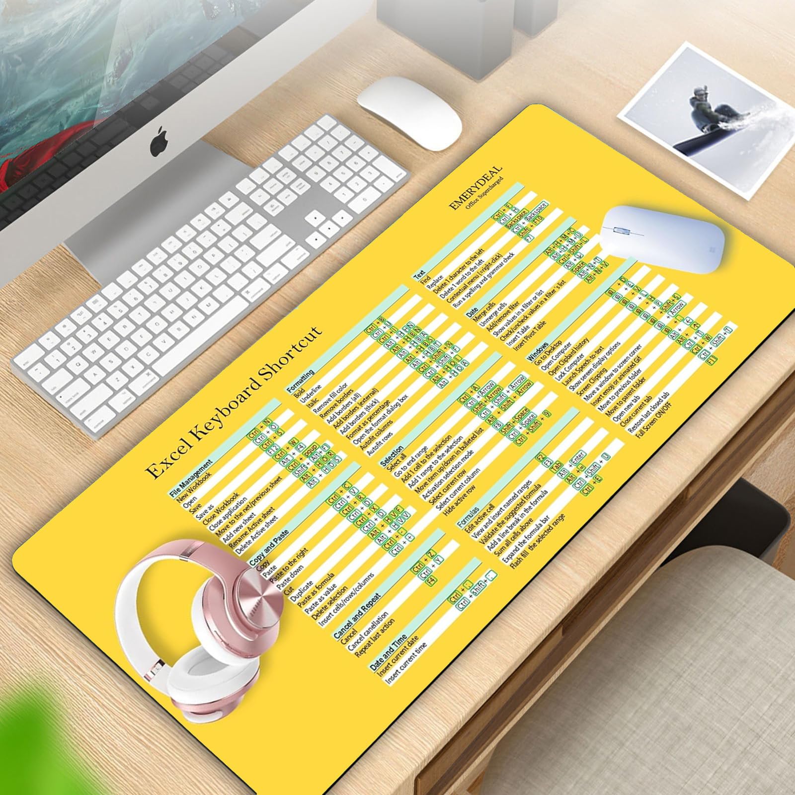 See full amazon price history chart for EMERYDEAL Excel Shortcut Key Keyboard and Mouse Mat 3mm Thick/Large Deskpad Gaming Pc Desk Mats for Office/Home | Large Desk Pad 11x23Inch | Computer Desk Mat, Mousepad Mat (Yellow Mat) EMERYDEAL Excel Shortcut Key Keyboard and Mouse Mat 3mm Thick/Large Deskpad Gaming Pc Desk Mats for Office/Home | Large Desk Pad 11x23Inch | Computer Desk Mat, Mousepad Mat (Yellow Mat) (B0CXY4XMC4) Amazon Price History, Amazon Price Tracker