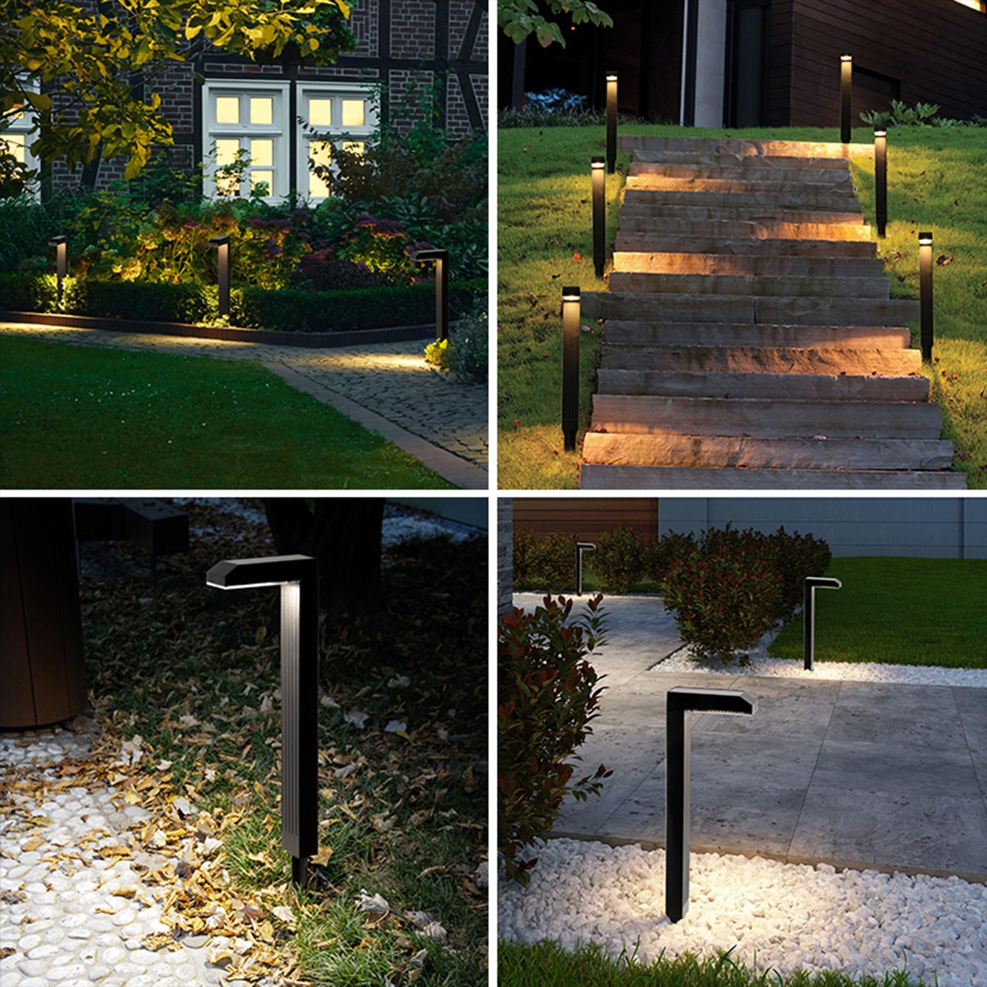 Lumisky 4 Stück Solarleuchten zum Aufstecken LED Warmweiß/Kaltweiß 4 x Torly Höhe 40 cm