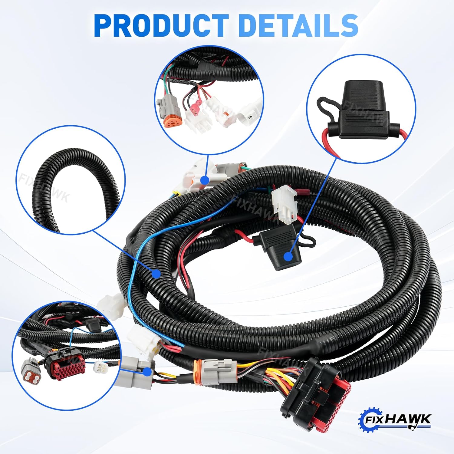 Golf Cart Control Wiring Harness Fit for Yamaha G22/2003-2007 Electric Golf Cart, Connection and Control of Golf Cart Electrical Circuits, Replace OEM# JU2-H2590-00-00/ JU2-H2590-02-00