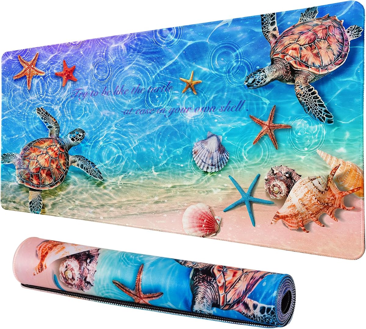 Lokigo Large Desk Pad, Office Desk Mat, 31.5"x15.7", Sea Turtle | Mouse Pad Home Office Decor for Girls Women, Extended Size, Waterproof, Easy to Clean, Smooth Surface, Non-Slip Organization