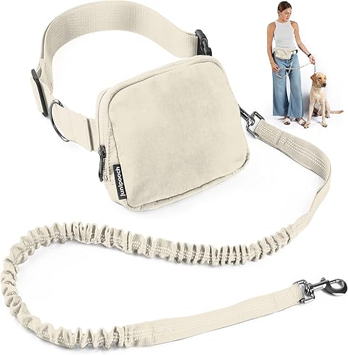 Miniatura 8 de Correa de perro manos libres con bolsa de golosinas para perros, correa de cintura elegante y moderna para pasear al perro, para llevar alrededor de