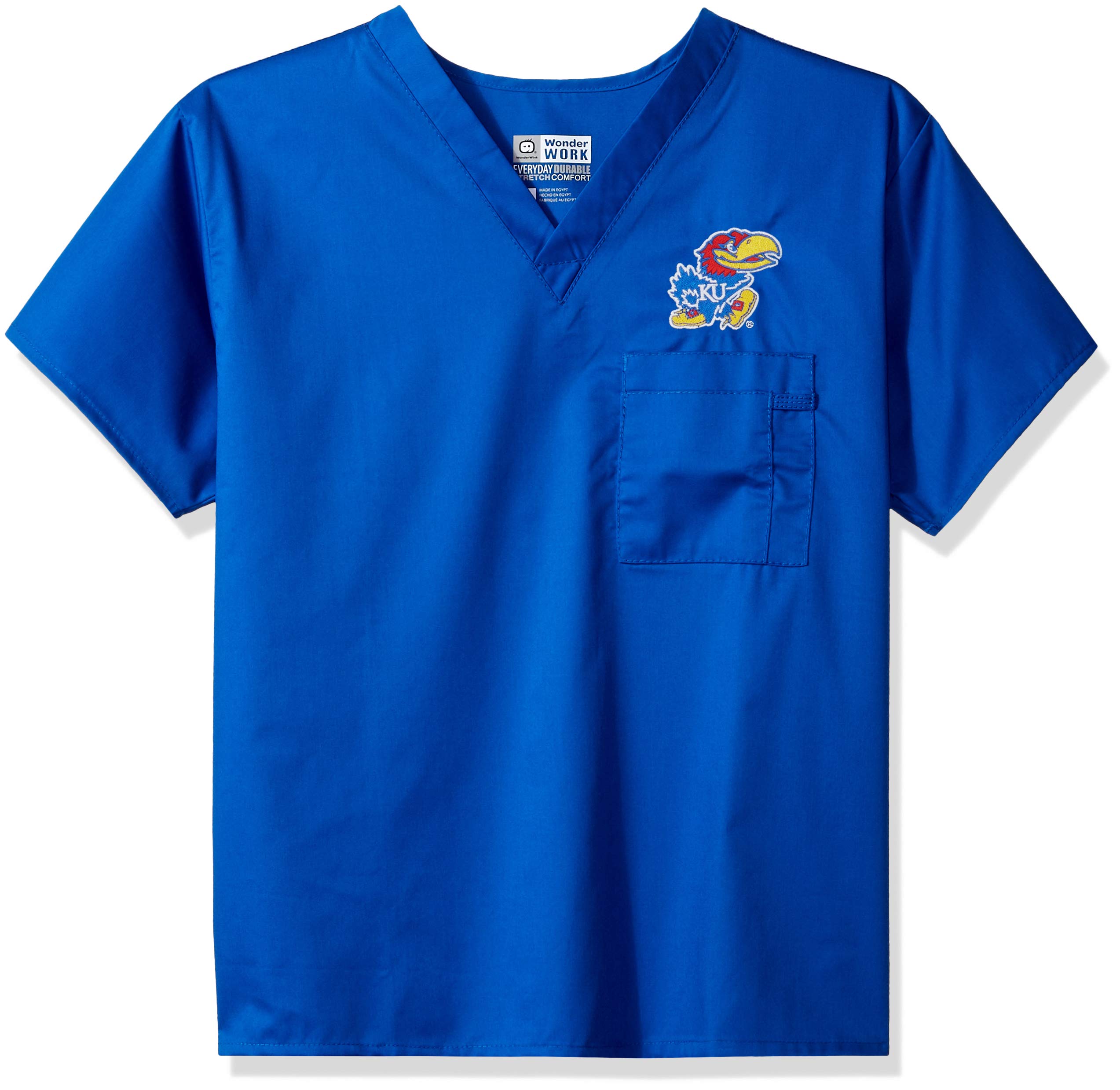 WonderWinkunisex-adult University of Kansas V-Neck Top Medical Scrubs Shirt