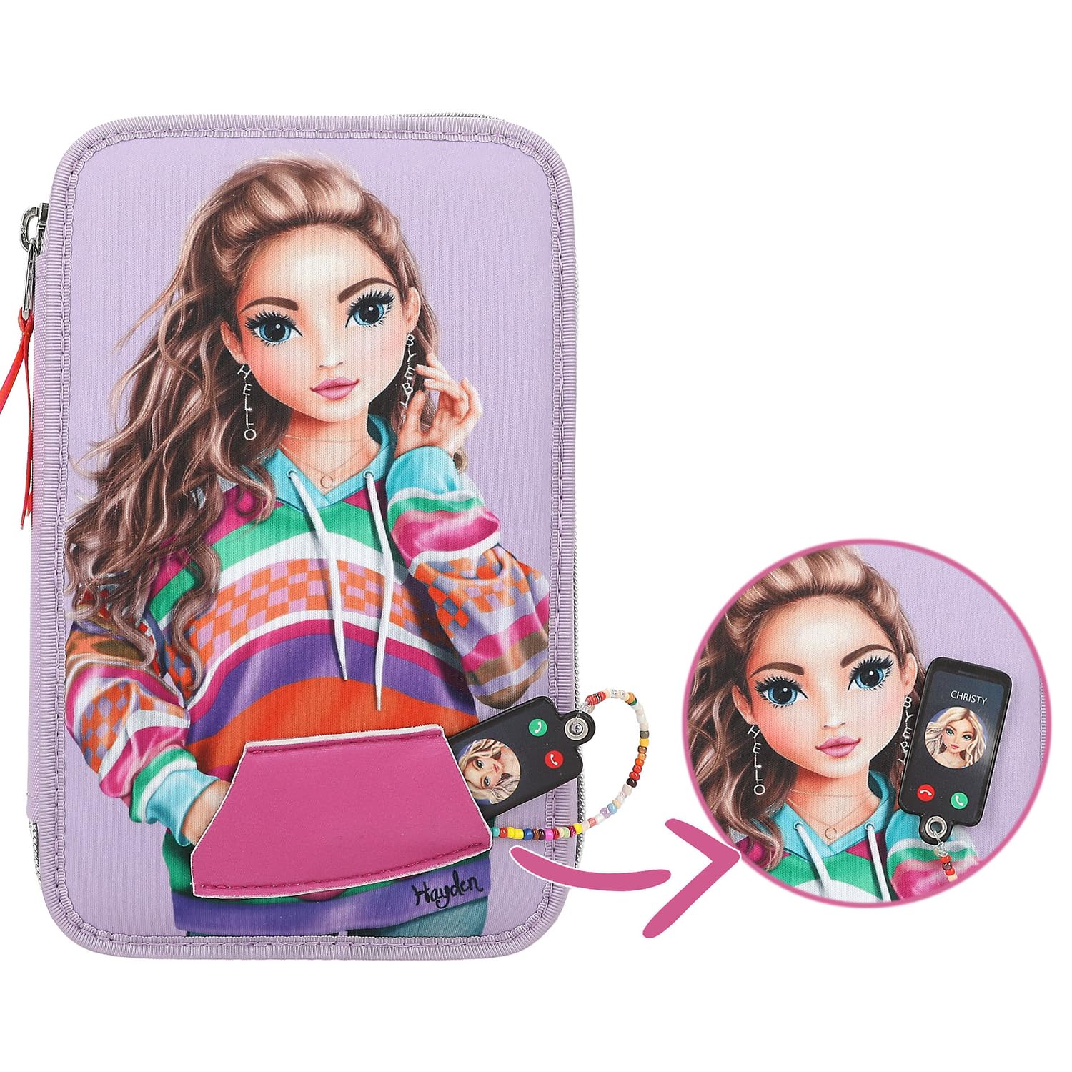 Depesche 12842 TOPModel - Estuche con 3 Compartimentos para Smartphone Joy, Color Lila