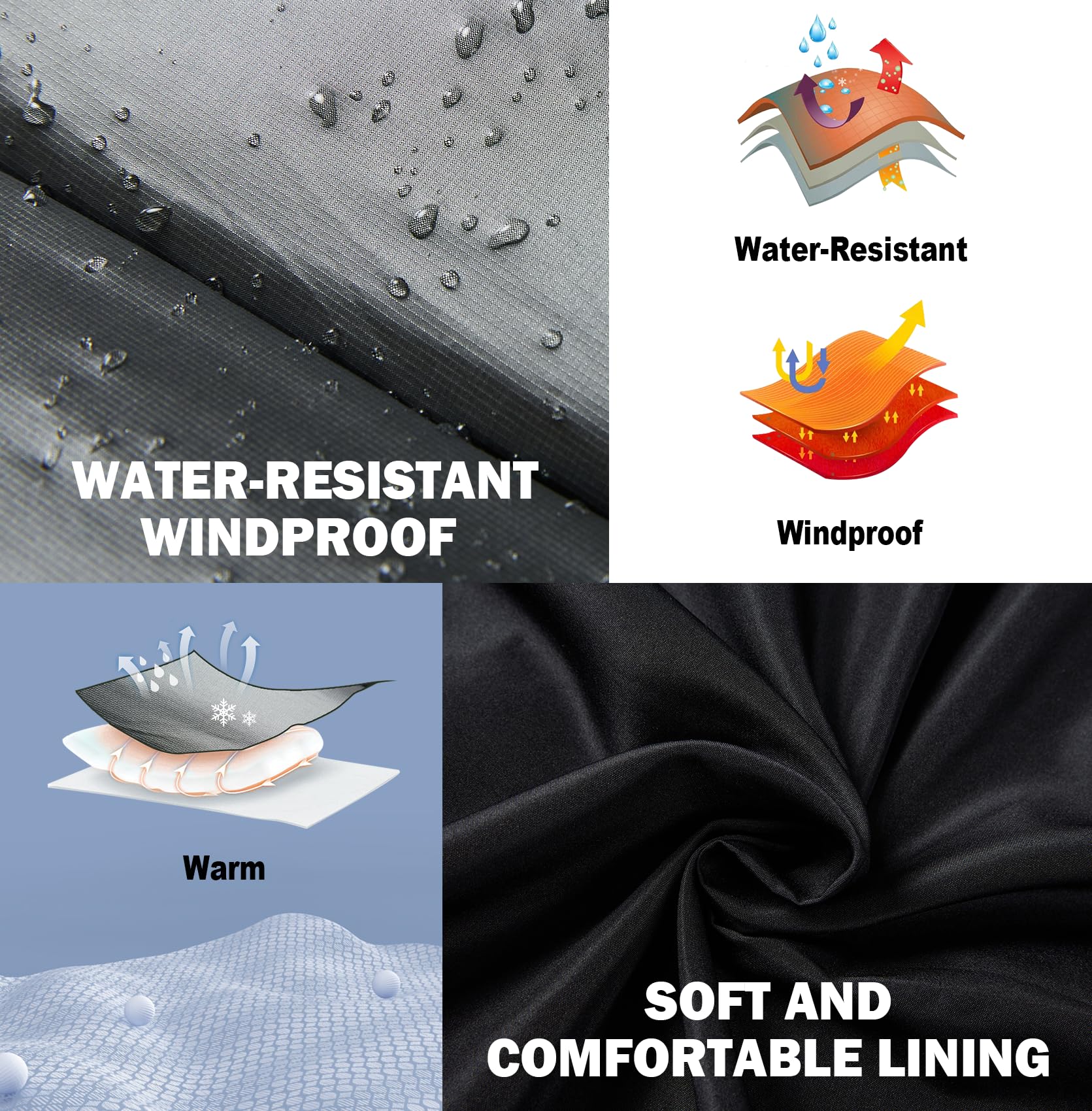 SOLOCOTE Jungen Wintermantel Schwer Wasserabweisend Kapuzen Steppjacke Dick Glänzende Oberbekleidung Kinder Winterjacke
