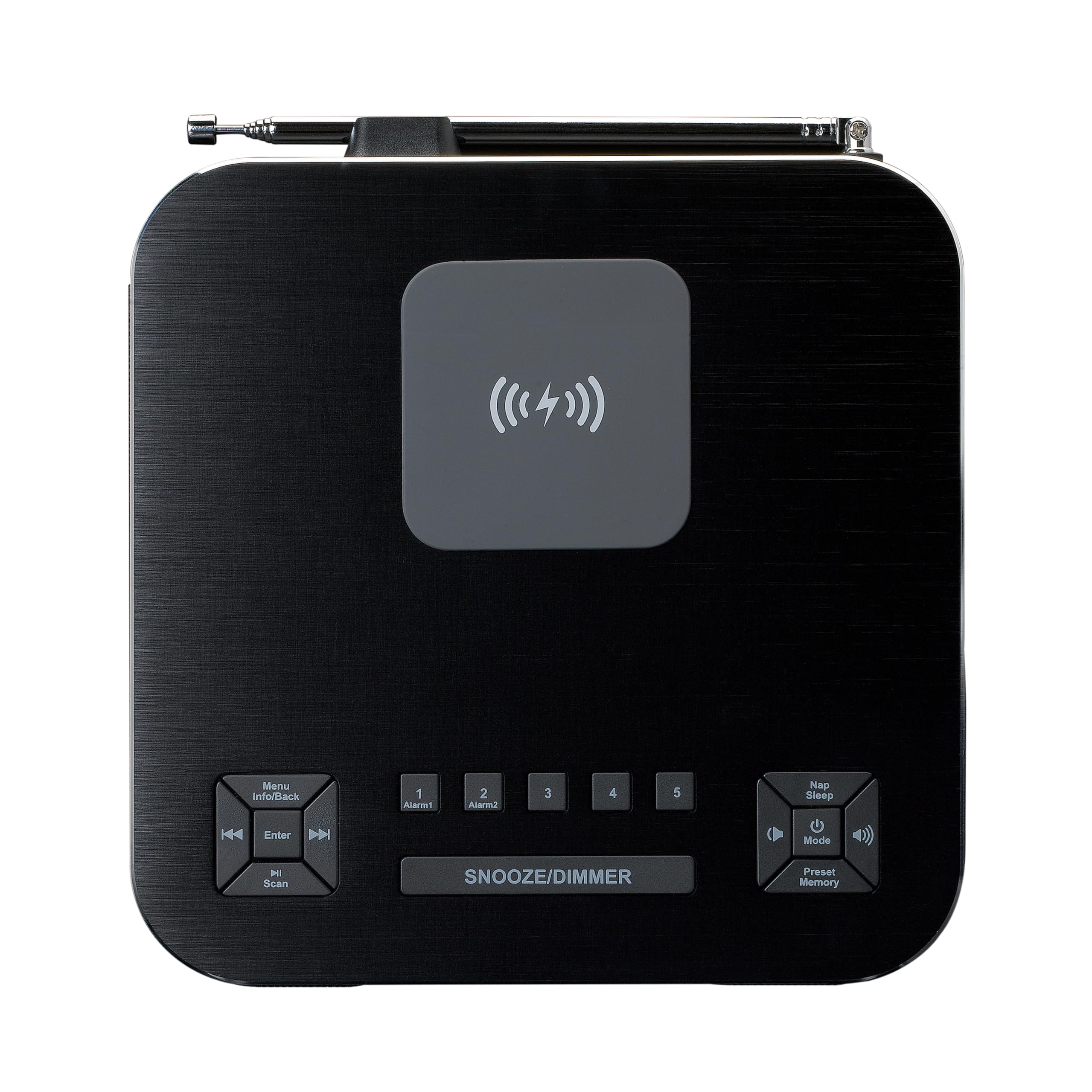 Lenco CR-650 DAB+ Radiosveglia – Radio per orologi con DAB+ e FM – 20 stazioni – Funzione snooze – 2 x 2 Watt RMS – LCD – USB e caricatore QI – nero
