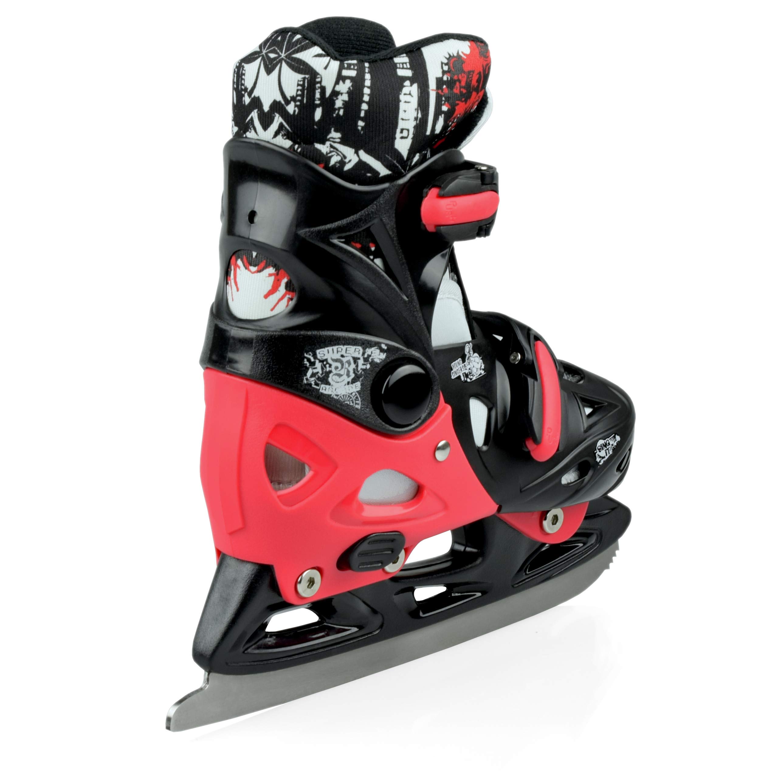 Raven - Pattini a rotelle per bambini, ragazze, ragazzi, quad, pattini a rotelle per adulti, bambini - Pattini a rotelle 4 in 1 con pattini da ghiaccio - Regolabili