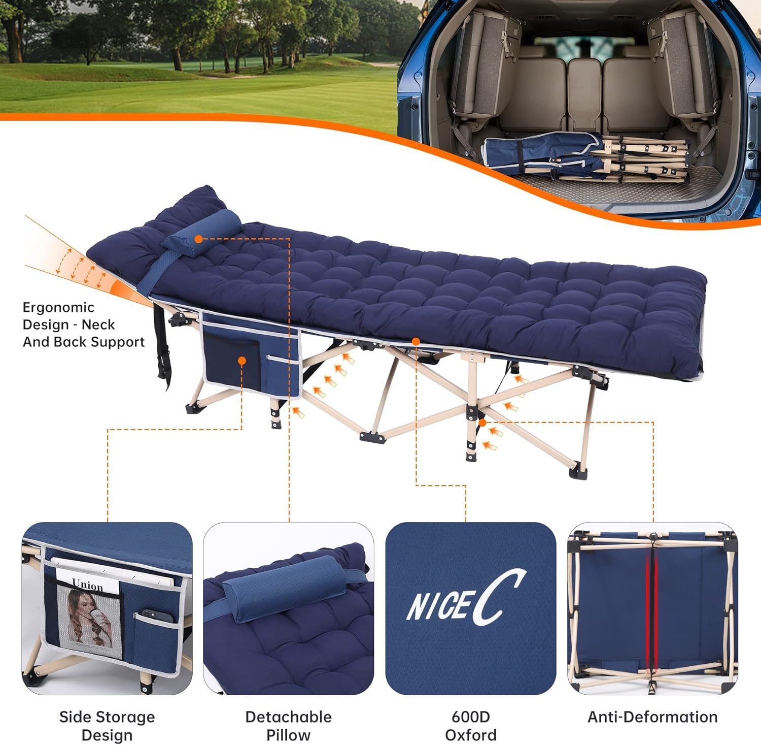 Camping Cot, Heated Cots for Camping, Cots for Adults, Nice C NiceC