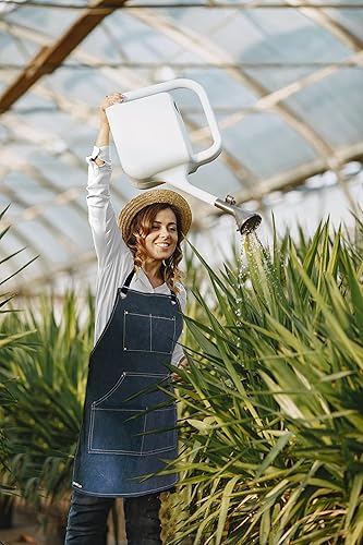 Miniatura 8 de Delantal de lona con bolsillos profundos y correas ajustables cruzadas en la espalda, resistente y duradero, herramienta de jardinería, trabajo,