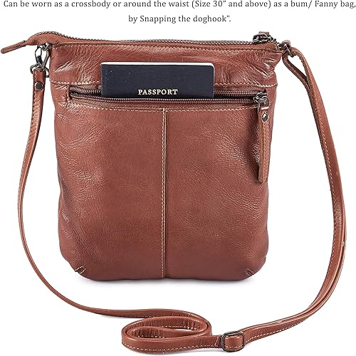 Miniatura 5 de Bolso bandolera para mujer, pequeño bolso de cuero real, bolso cruzado de viaje vintage hecho a mano