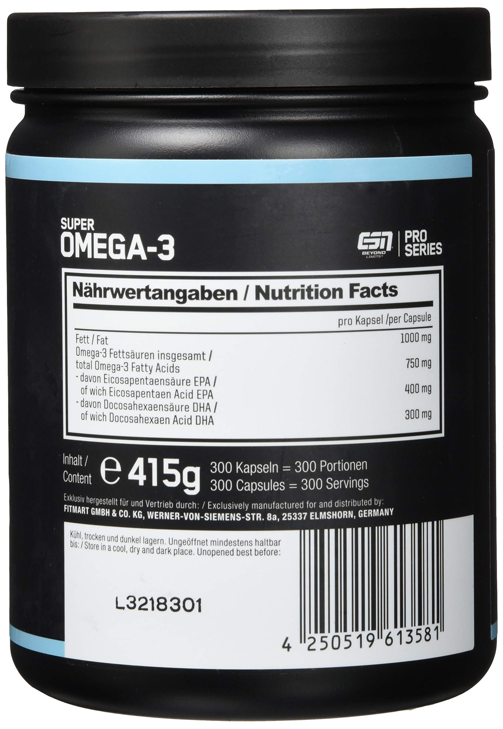 ESN Super Omega-3, 300 Kaps., 440 g & Zinc, Pro Series, 120 Kapseln, 1er Pack (1 x 90 g)