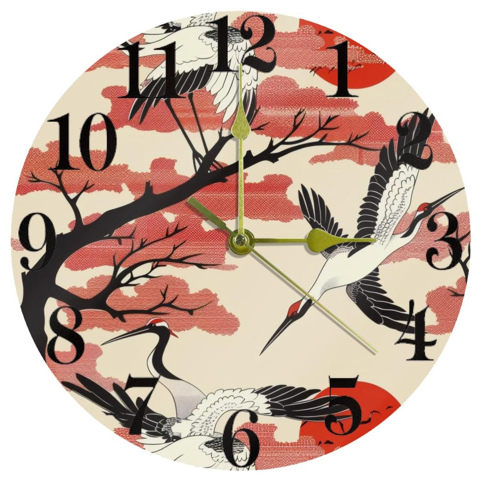 Horloge murale en forme de nuage rouge ronde parfaite pour décorer le salon