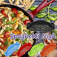 Vista 4 de AUOON Escurridor con clip de silicona para todas las ollas y sartenes, escurridor de pasta con clip para carne, verduras, fruta, escurridor de Gris