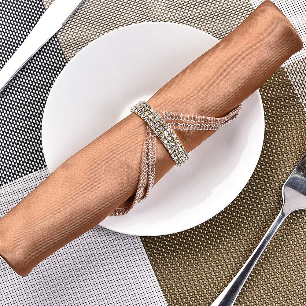 12er-Set elastische, Dehnbare Serviettenringe mit Strasssteinen für Hochzeitsfeiern, als Geschenk, für Festliche Anlässe, Bankette, Abendessen und als Tischdeko
