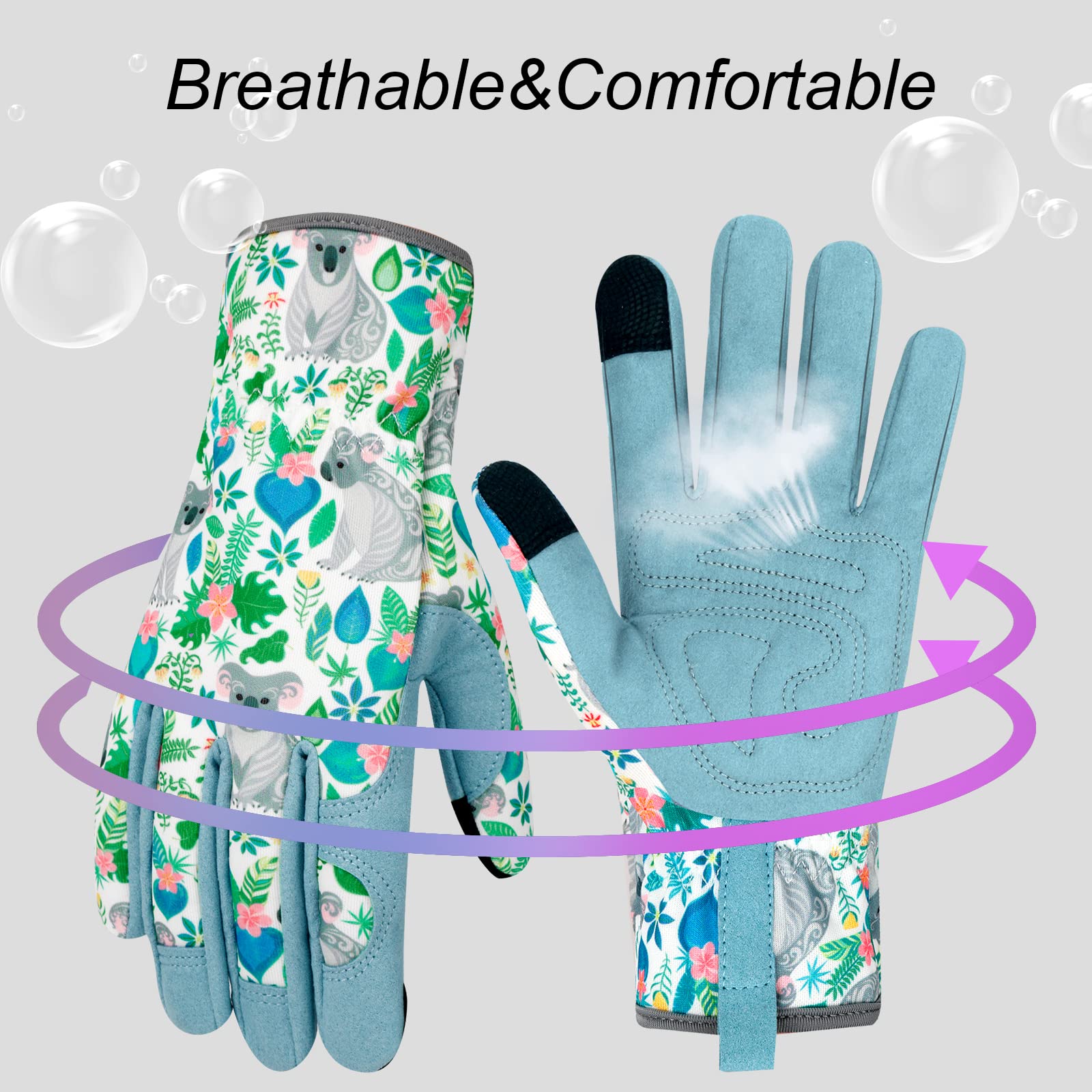 Gartenhandschuhe aus Leder für Damen, Gartenhandschuhe, dornensicher, Touchscreen-Design, strapazierfähig, Geschenk für den Hof