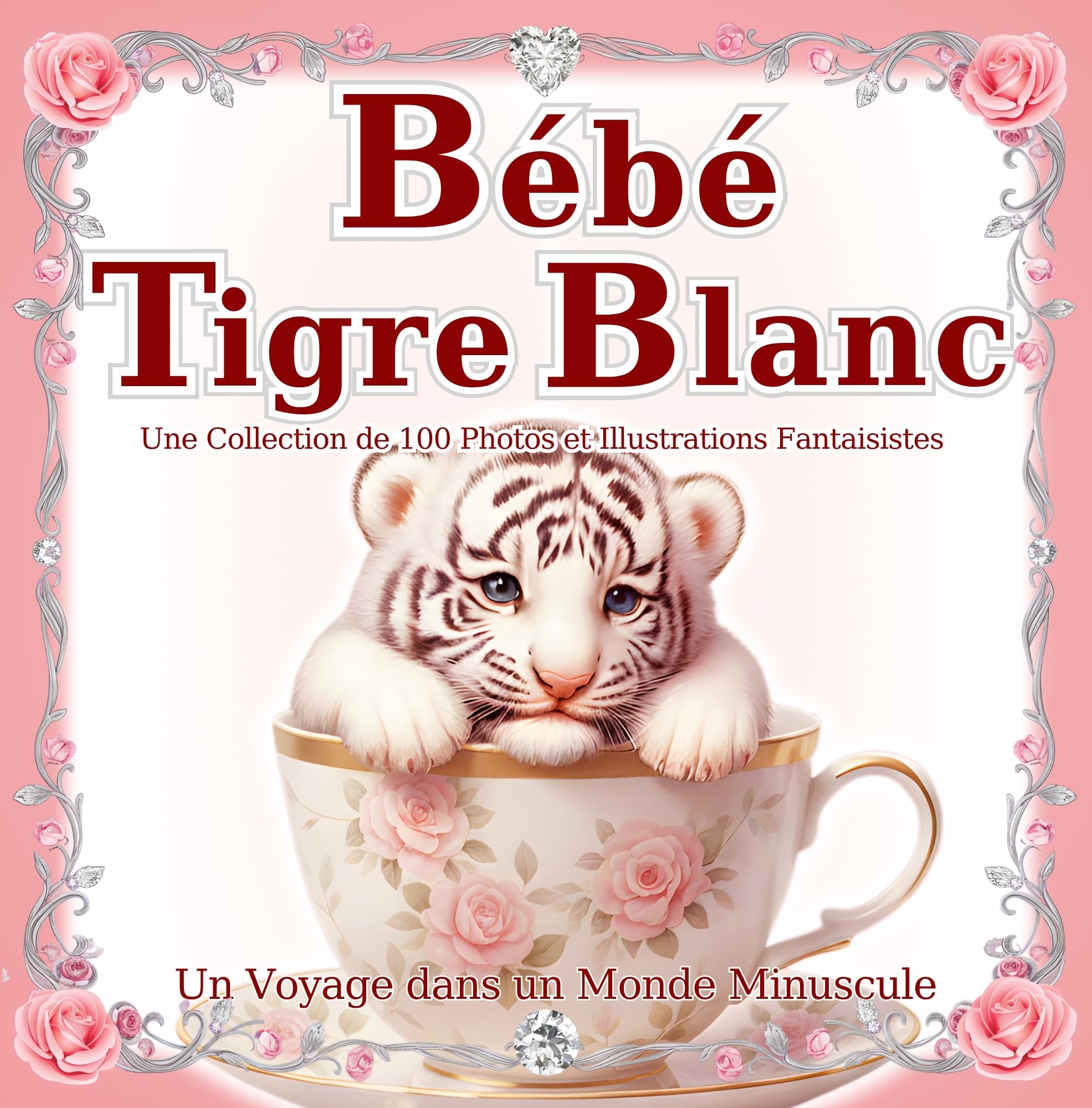 Livre de bébés tigres blancs : 100 scènes d'art miniatures de poche