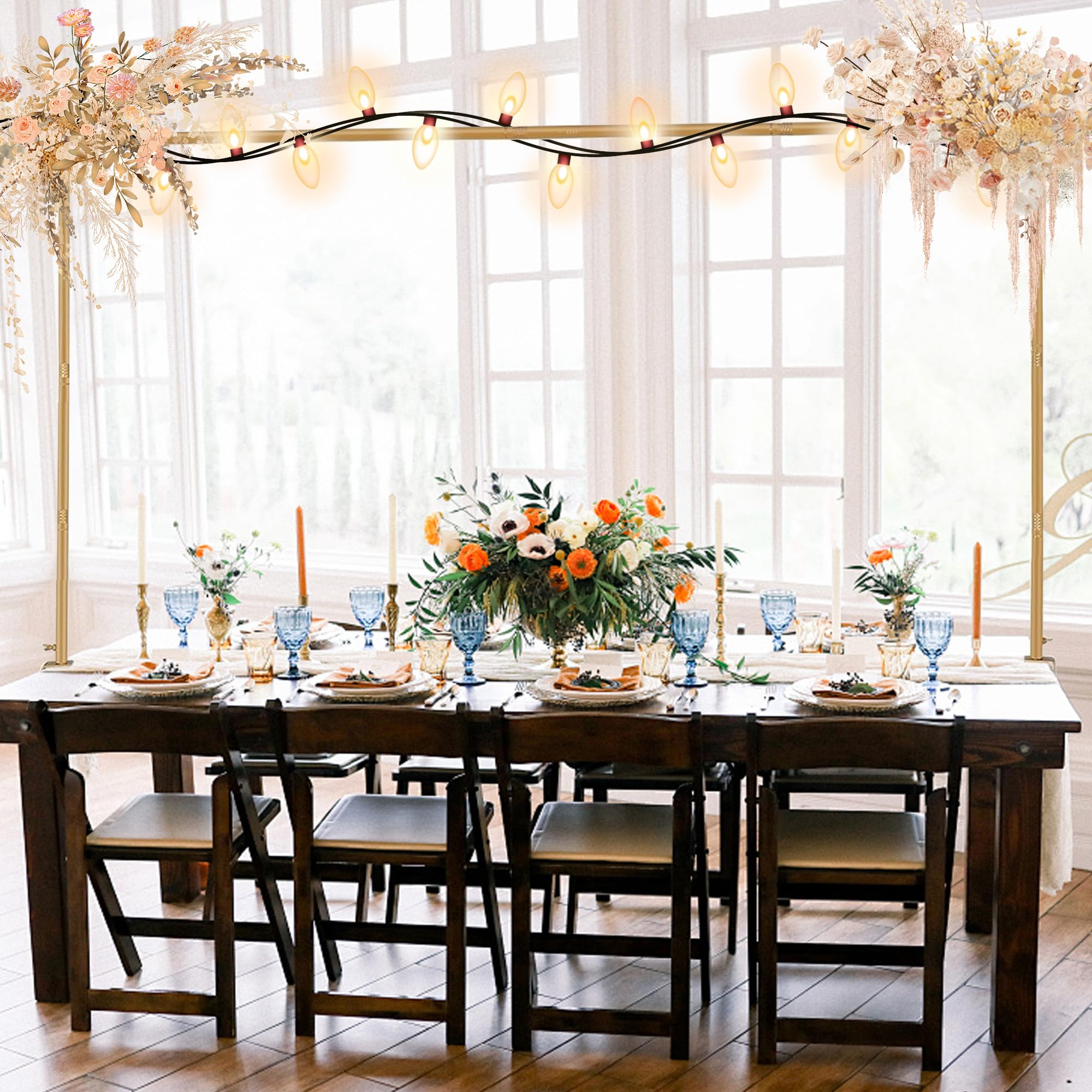 Support de tige de table, support d'arche de ballons, support d'arche de Noël, support de toile de fond pour décoration de table de mariage, festivals, fête d'anniversaire, décoration de spectacles
