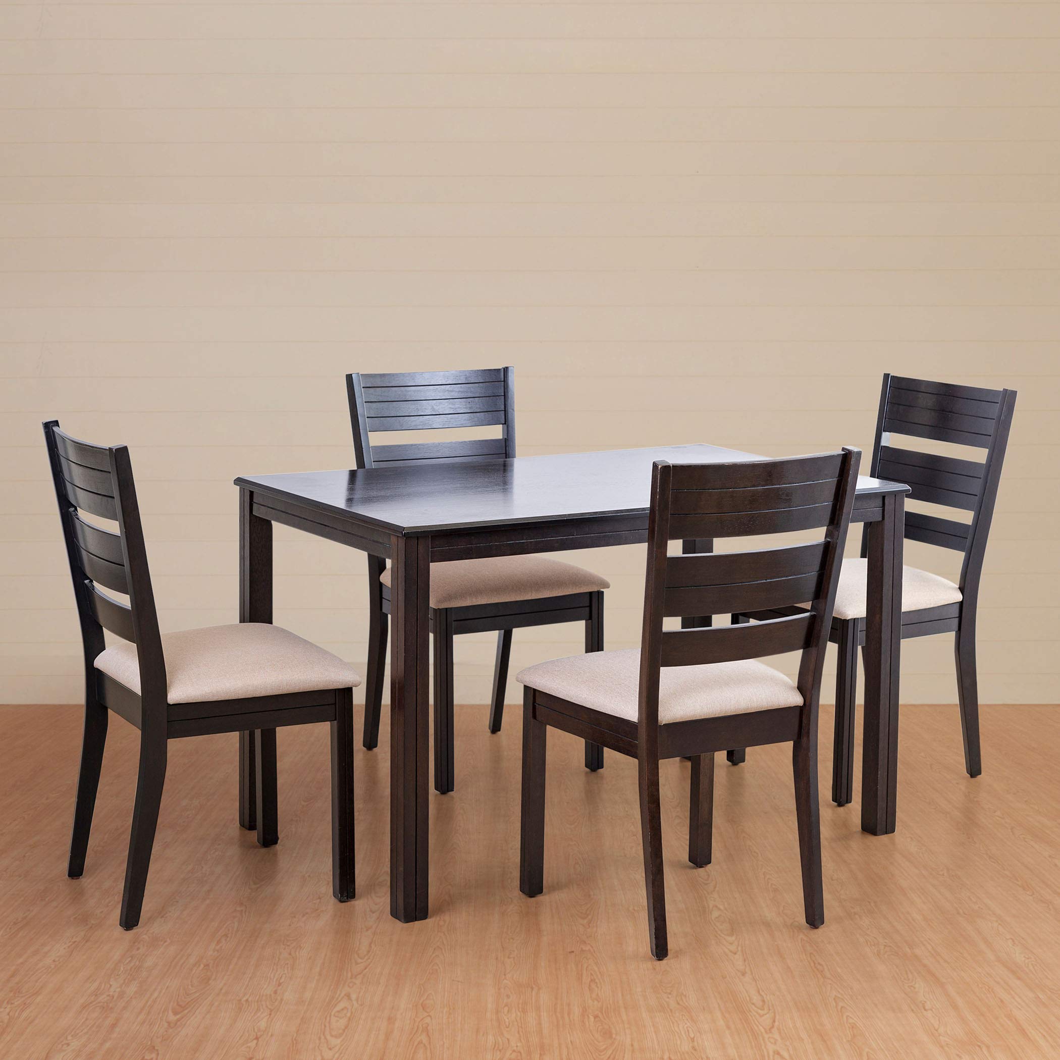 Buy Home Centre Montoya Rubber Wood 4Seater Dining Set with Chairs Brown Online at