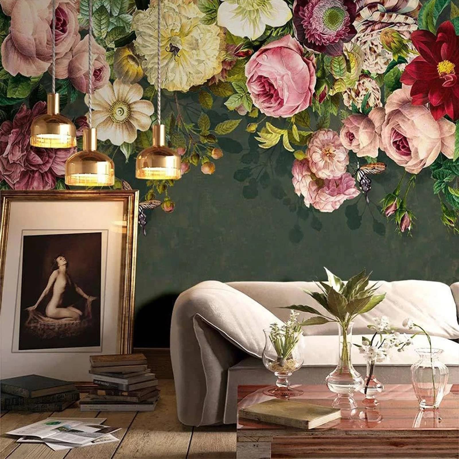 Papier peint mural personnalisé en peinture à l'huile rétro 400x280cm pour décoration salon