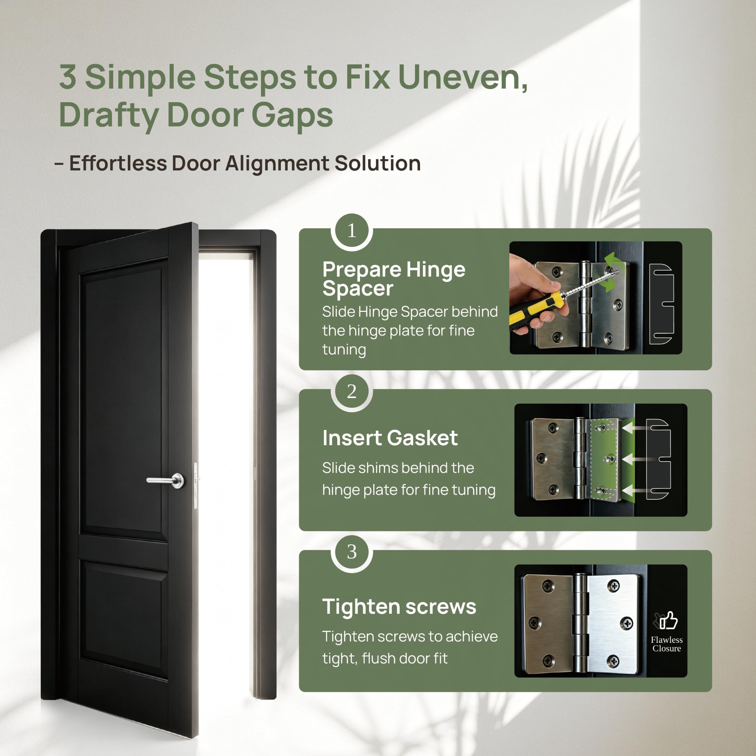 Door Hinge Shims - Level & Stabilize Doors -5