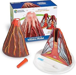 Learning Resources Erupting Volcano Model, Fun Science Learning, Homeschool, Cross-Section Model with Foaming Lava, Ages 6+