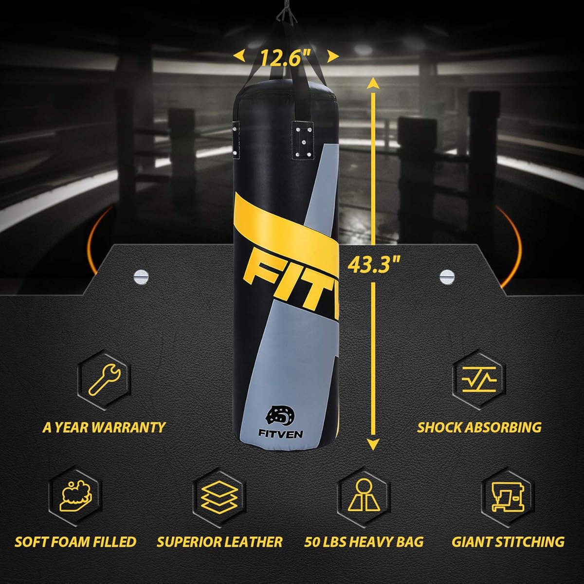 13/mo Finance FITVEN Punching Bag 50Pound for Adults Youth Kids
