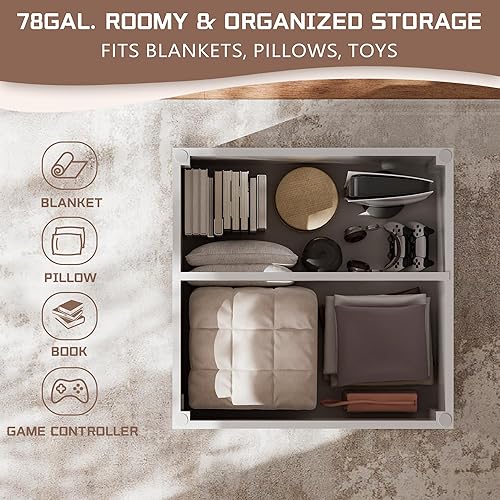 Miniatura 7 de Mesa de centro de granja de 35 pulgadas con gran almacenamiento, mesa de centro de madera rústica para sala de estar, mesa central cuadrada con