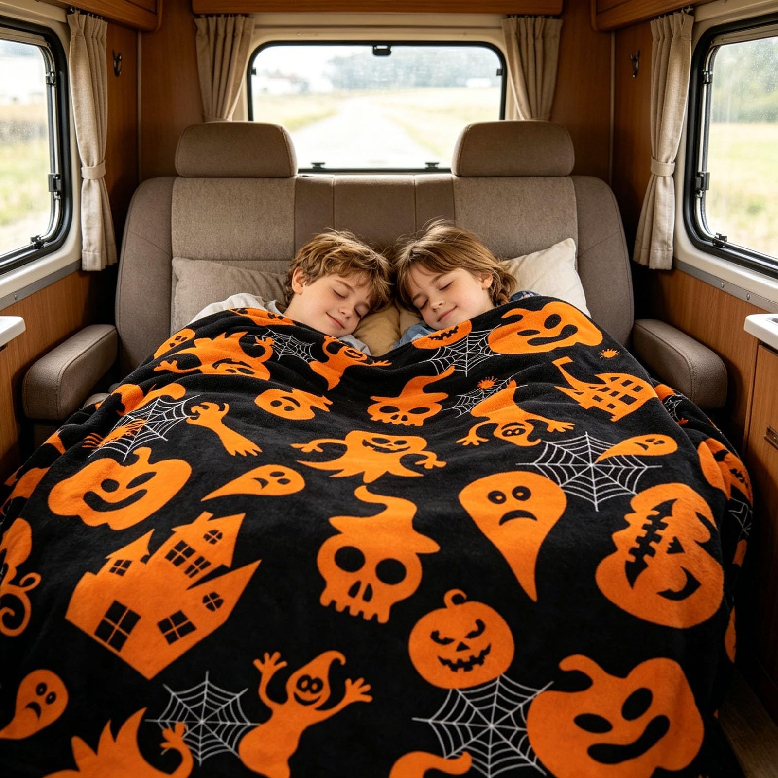Halloween Kuscheldecke Flauschig,Weiche Sofadecke mit Motiv 200cm X 180CM