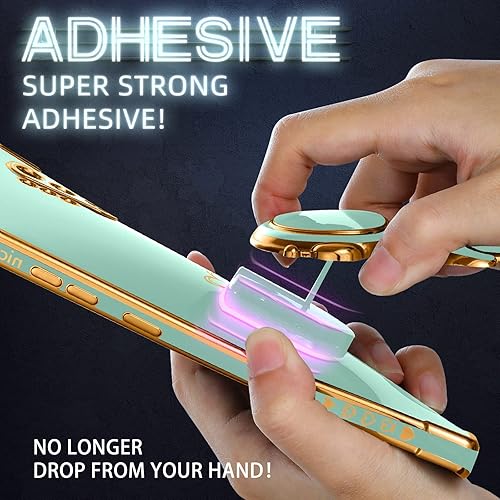 Miniatura 5 de Buleens Funda para Galaxy S20 Plus, diseño de corazón 6D chapado en oro de astronauta oculto para Samsung Galaxy S20 Plus Case 6.7 pulgadas verde