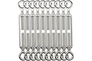 TooTaci Tensores Eye and Eye, Tensores Turnbuckle Steel Inoxidable M5,10pcs, Turnbuckles Eye...