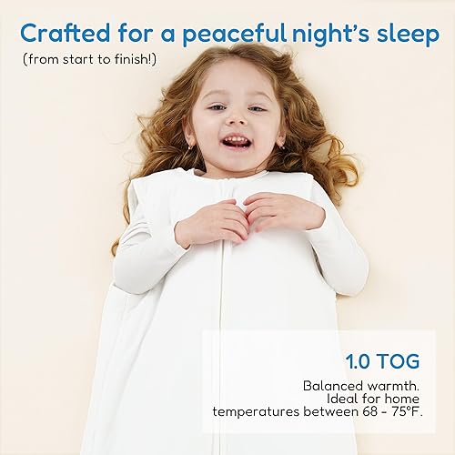 Miniatura 2 de TotAha Saco de dormir suave como la mantequilla, saco de dormir de transición para envolver para 0-6-12-18-24 meses, Nube(1.0 Tog)
