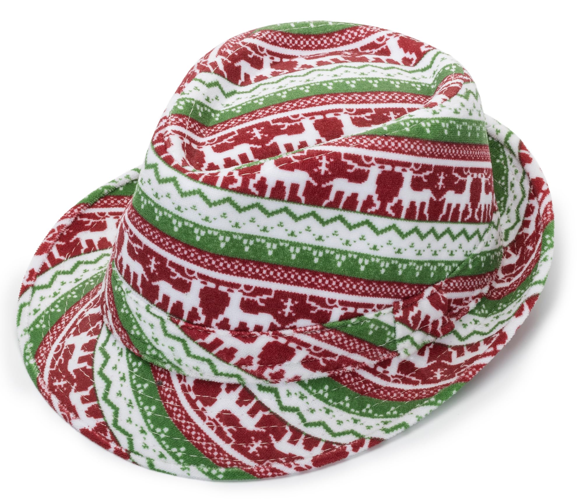 Mealah Christmas Ugly Sweater Fedora for Women-Men - Adults Red and Green Party Hat Funny Holiday Party Accessories