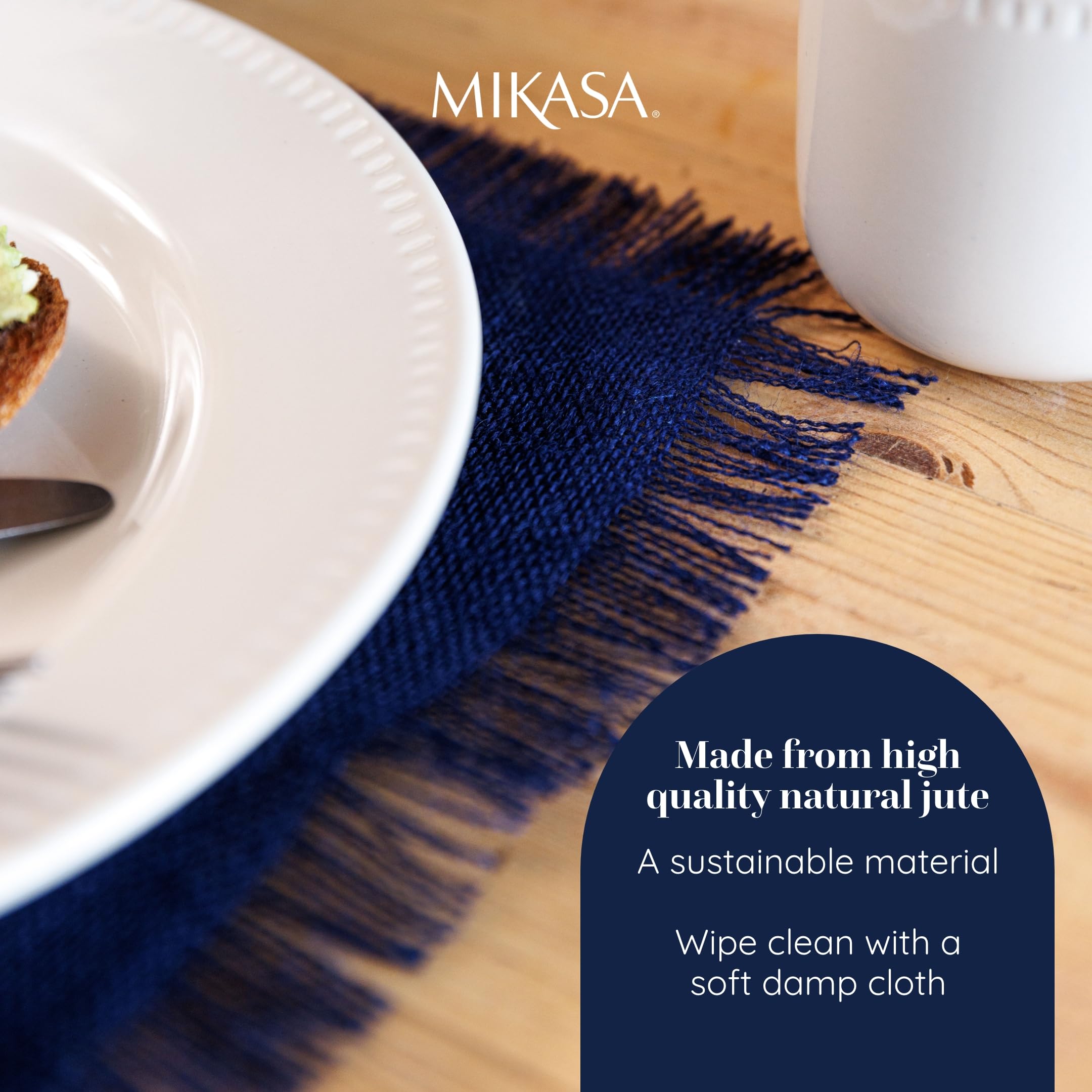 Lot De 4 Sets De Table Ronds En Toile De Jute Mikasa - Diamètre 38 Cm, Style Rustique Et Naturel Pour Tous Les Jours
