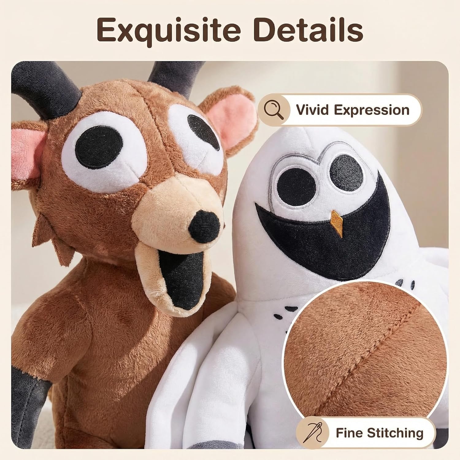 2PC 99-Nights in The Forest Plush, 15in 99Nights Deer Owl Monster Plushie Toys, Valentines Day Gifts for Kids Birthday Party Favors Decorations