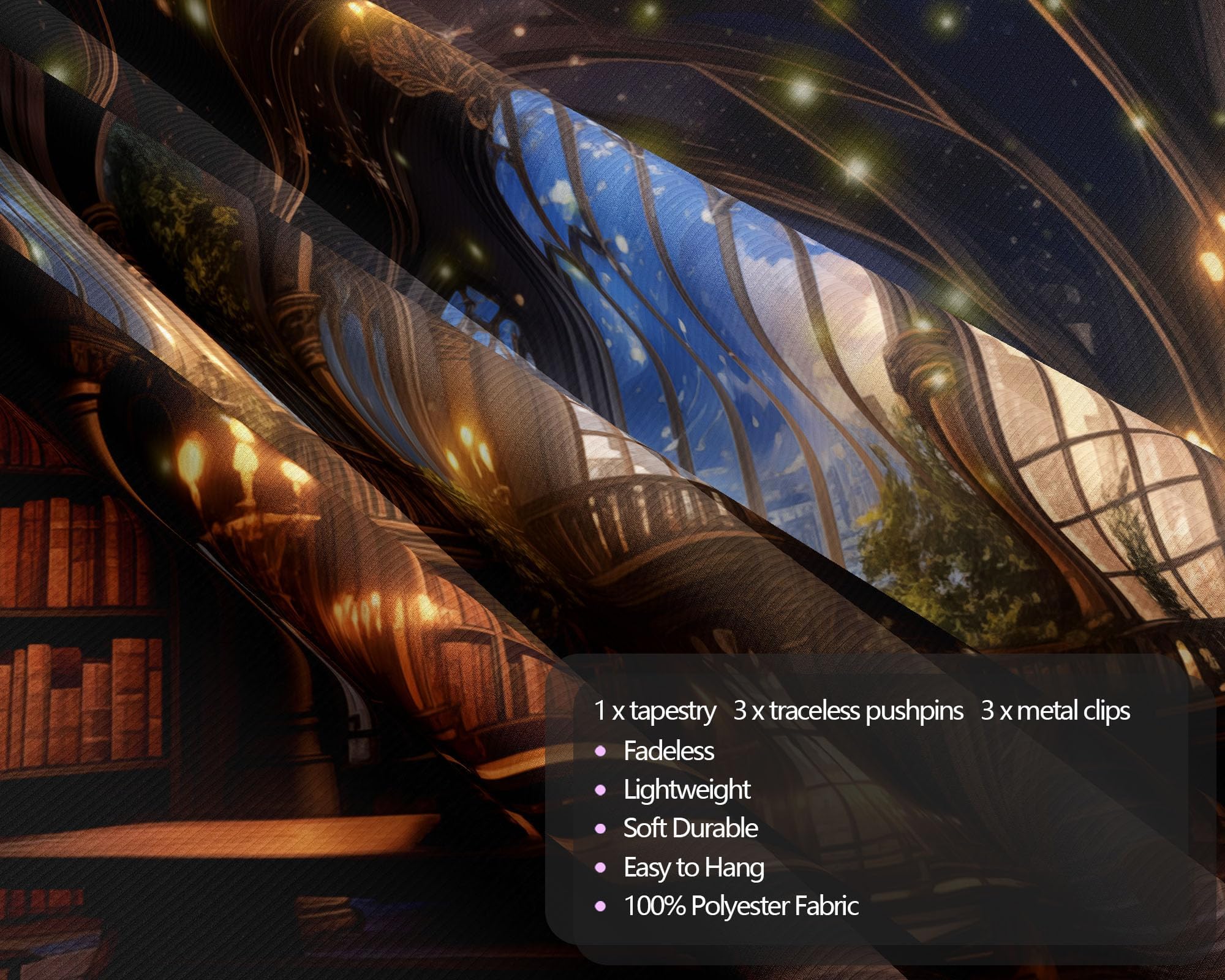 Fantasy Library Tapestry