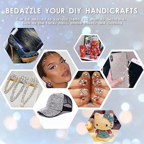 Miniatura 6 de Diamantes de imitación de resina con parte trasera plana para arte de uñas, 5000 diamantes de imitación transparentes de 0.157 pulgadas (0.157 in),