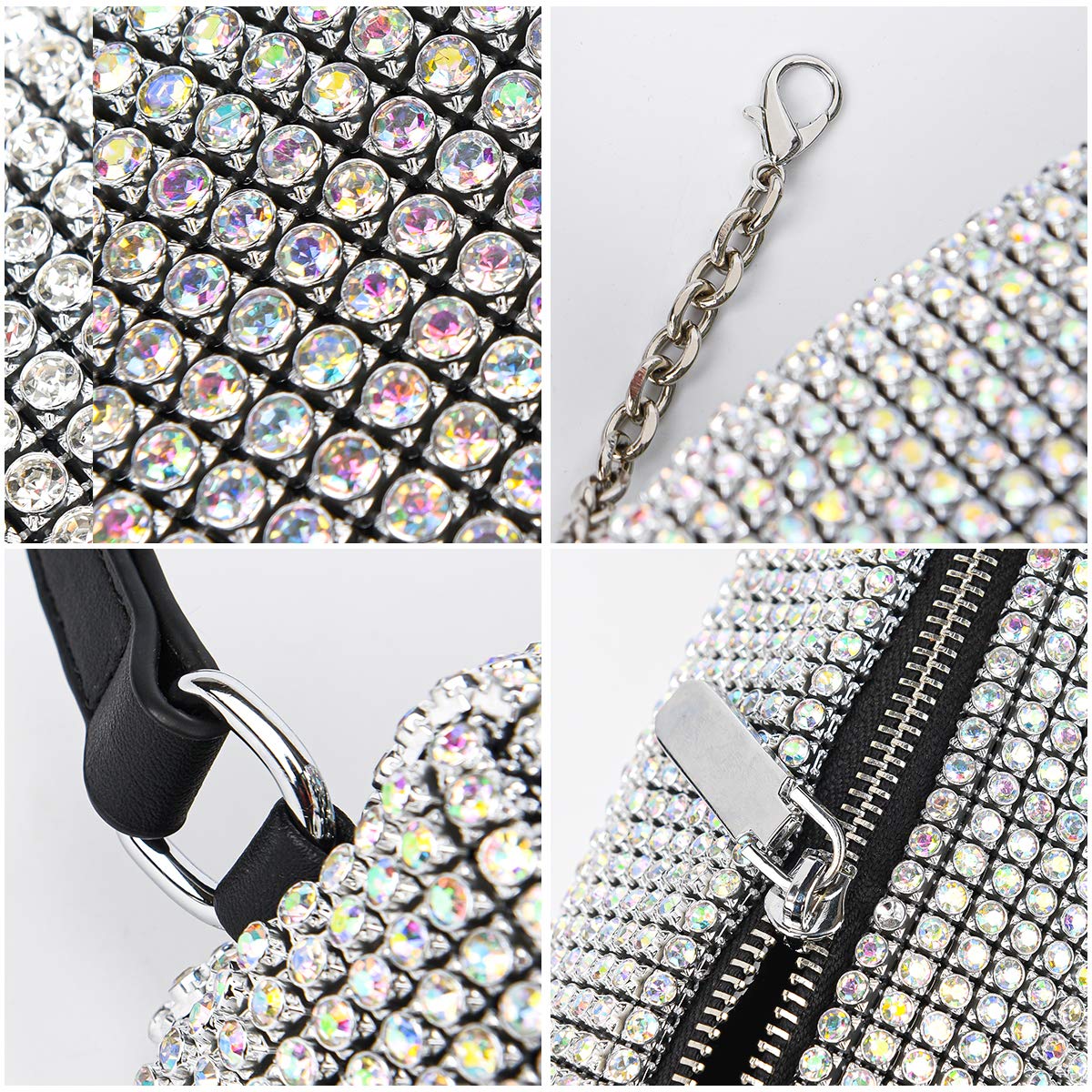 Bling Bling Crystals Evening Clutch Bag for Women Girls Sparkling Crossbody Bag Wedding Prom Party Club Purses Handbags