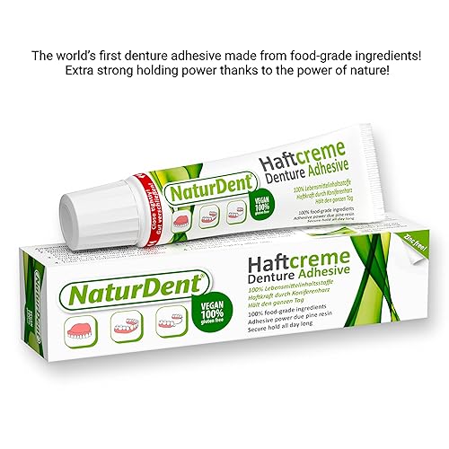 Miniatura 5 de Natural fuerte adhesivo para dentaduras postizas NaturDent mantiene las dentaduras durante más tiempo y más fuerte, sin zinc, sin petroquímico, sin