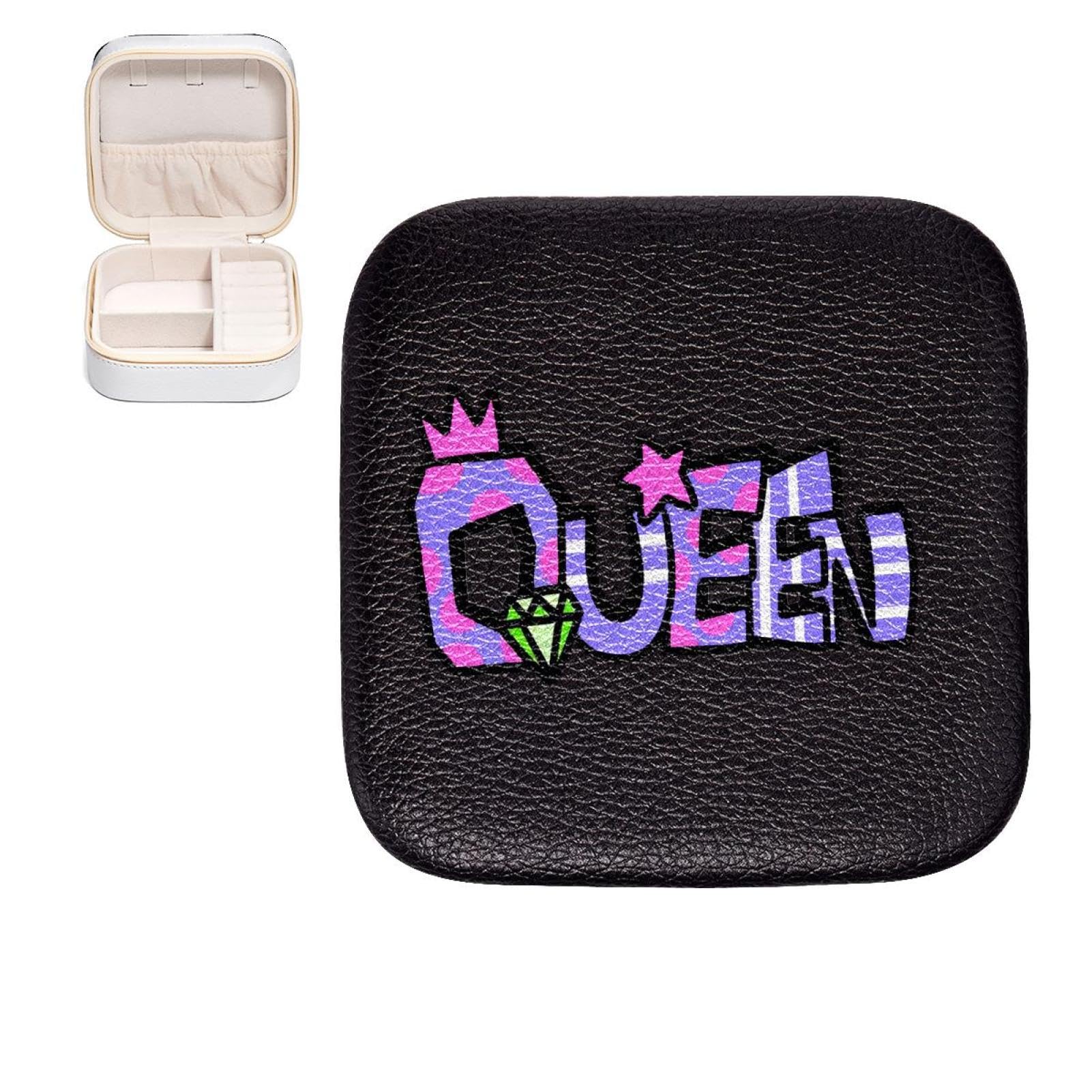 Organiseur de bijoux de voyage Queen Day : petite boîte de rangement bagues et colliers